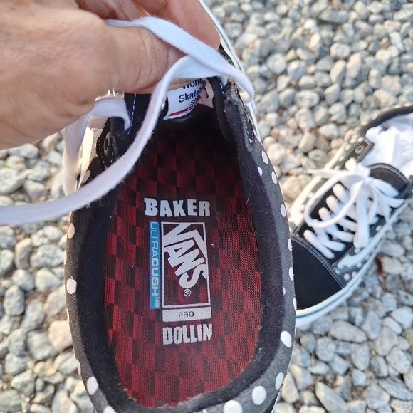 Vans Men's Black and White Polka Dot Shoes Baker Dollin 12 - Picture 9 of 14